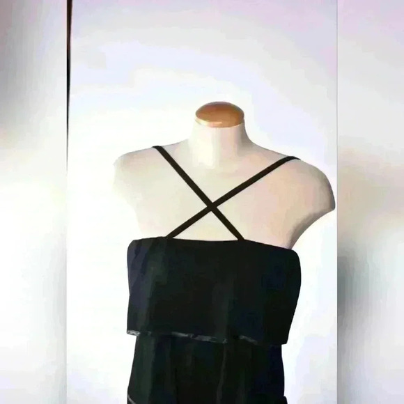 1970s SONIA RYKIEL Black Ruffled  A-Line Designer Dress Vintage 6US 10UK France - Picture 5 of 8